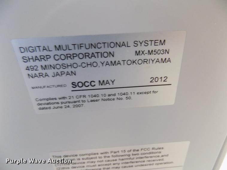 image for item ER9062 2012 Sharp MX-M503N copy machine