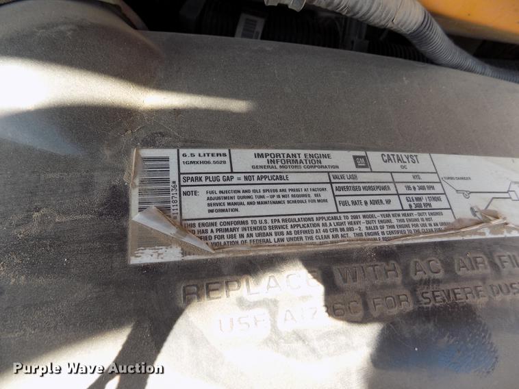 image for item ER9071 2001 Chevrolet Express 3500 Cargo school bus