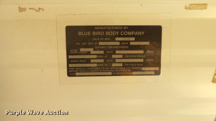 image for item ER9630 2001 Chevrolet Blue Bird school bus