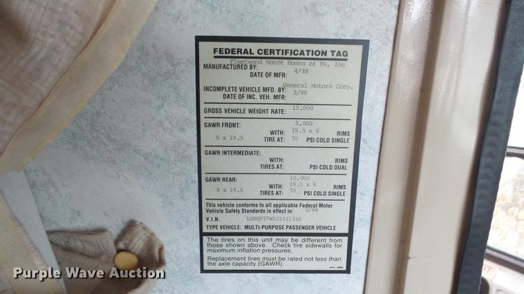 image for item EZ9486 1988 Chevrolet Pace Arrow RV