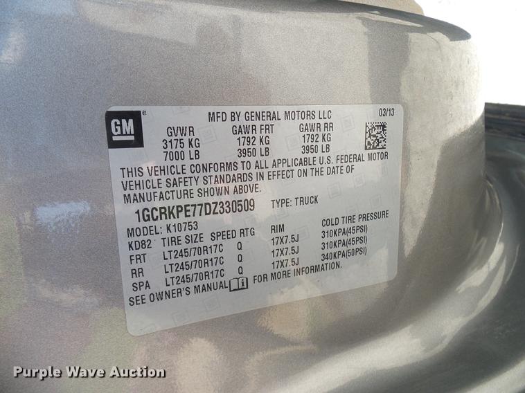 image for item DD5270 2013 Chevrolet Silverado 1500 Ext. Cab pickup truck