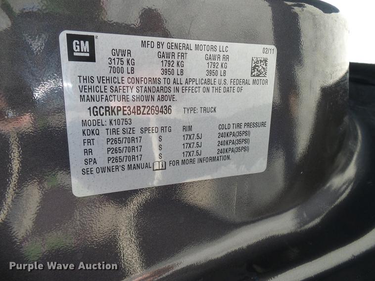 image for item DD5272 2011 Chevrolet Silverado 1500 Ext. Cab pickup truck