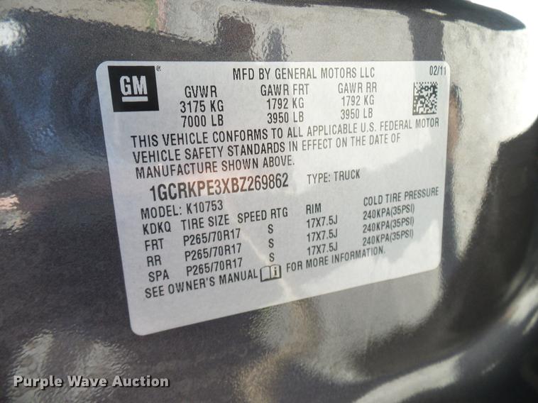 image for item DD5273 2011 Chevrolet Silverado 1500 Ext. Cab pickup truck