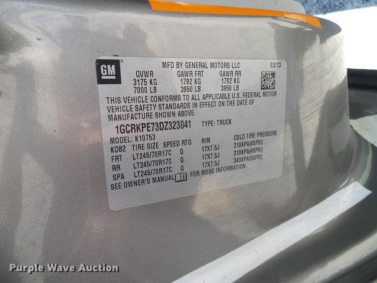 image for item DD5276 2013 Chevrolet Silverado 1500 Ext. Cab pickup truck