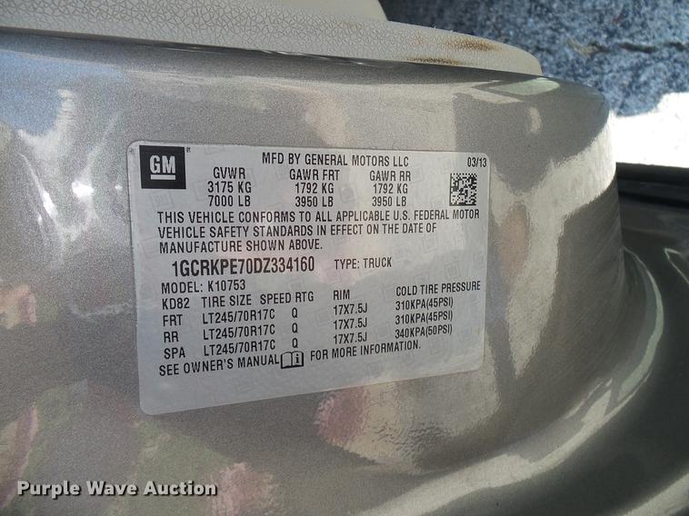 image for item DD5280 2013 Chevrolet Silverado 1500 Ext. Cab pickup truck