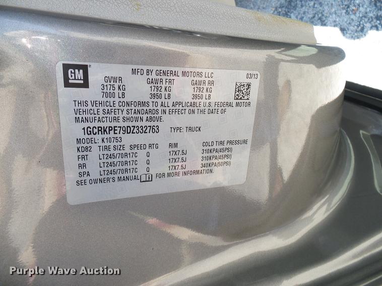 image for item DD5281 2013 Chevrolet Silverado 1500 Ext. Cab pickup truck