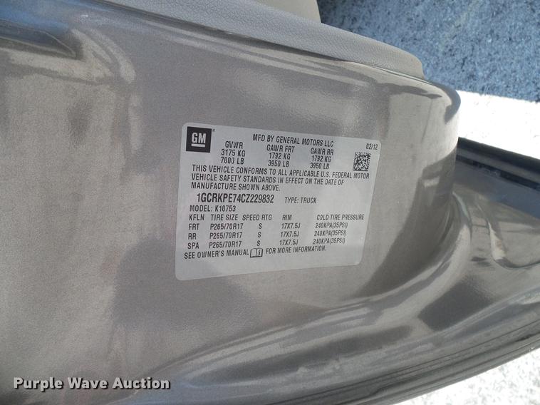 image for item DD5282 2012 Chevrolet Silverado 1500 Ext. Cab pickup truck