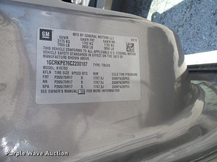 image for item DD5287 2012 Chevrolet Silverado 1500 Ext. Cab pickup truck