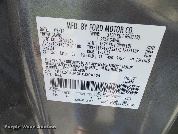 image for item DD5291 2014 Ford F150 XL SuperCab pickup truck