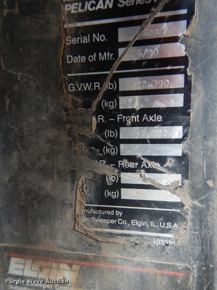 image for item DB8313 1990 Elgin Pelican P series street sweeper