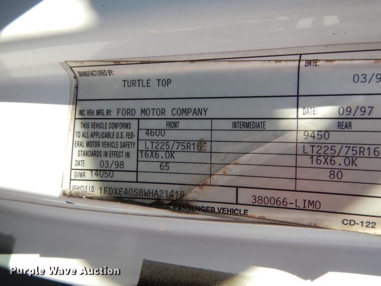 image for item DB8324 1998 Ford Econoline E450 Super Duty limousine bus