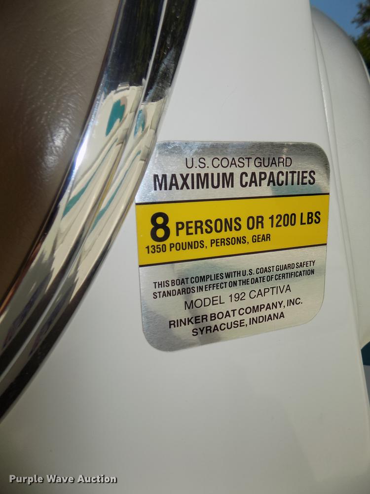 image for item DB8662 1996 Rinker Captiva 192 boat