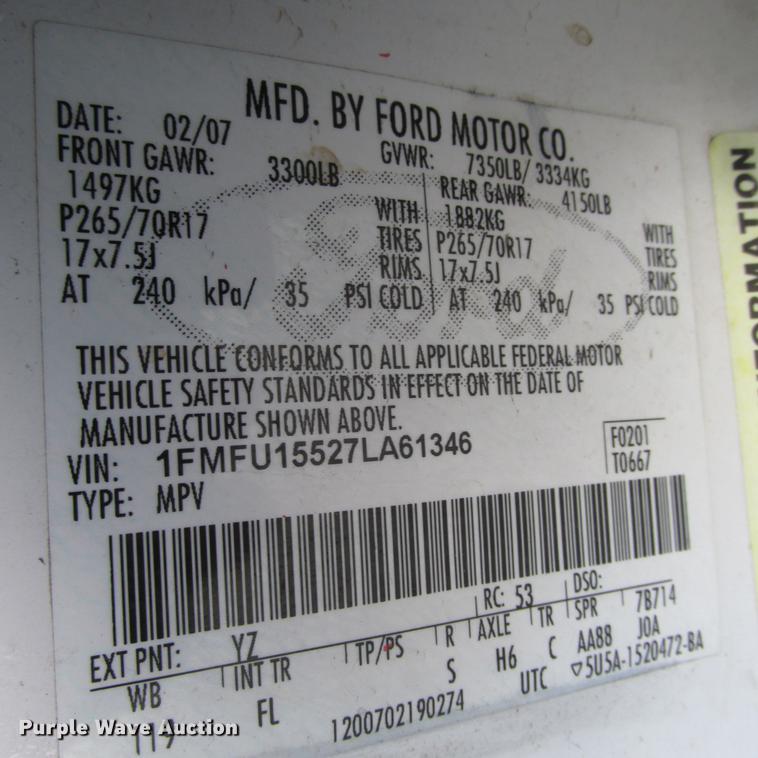 image for item DB9309 2007 Ford Expedition XLT SUV
