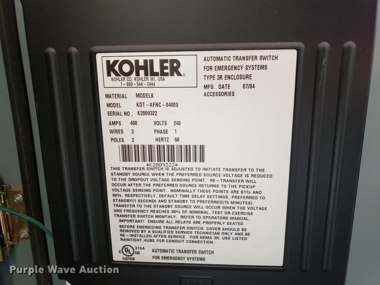 image for item DF2401 2004 Kohler 60RE0ZJB generator