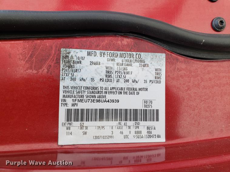 image for item DF2404 2008 Ford Explorer SUV