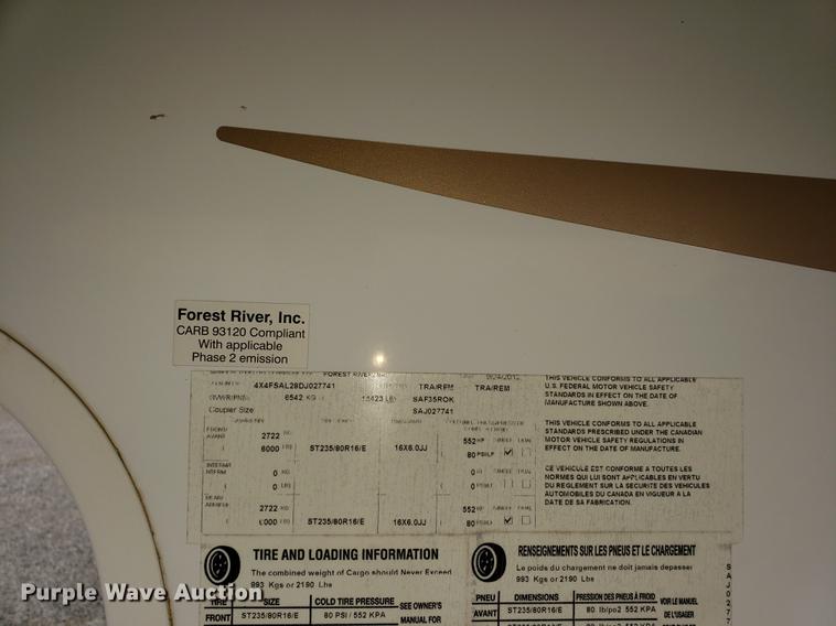 image for item DF2415 2013 Forest River Sandpiper camper