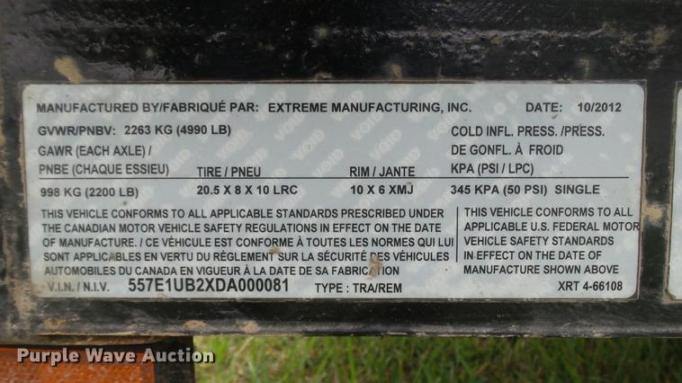 image for item DM9895 2013 Extreme dump trailer