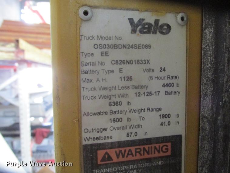 image for item DX9448 Yale C826N01933 forklift