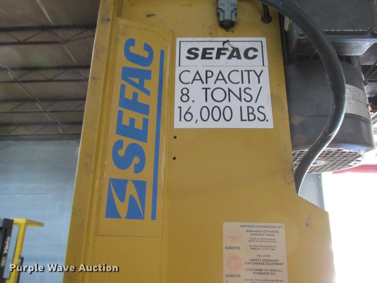 image for item DX9449 2002 Sefac 1200M65 auto column lift