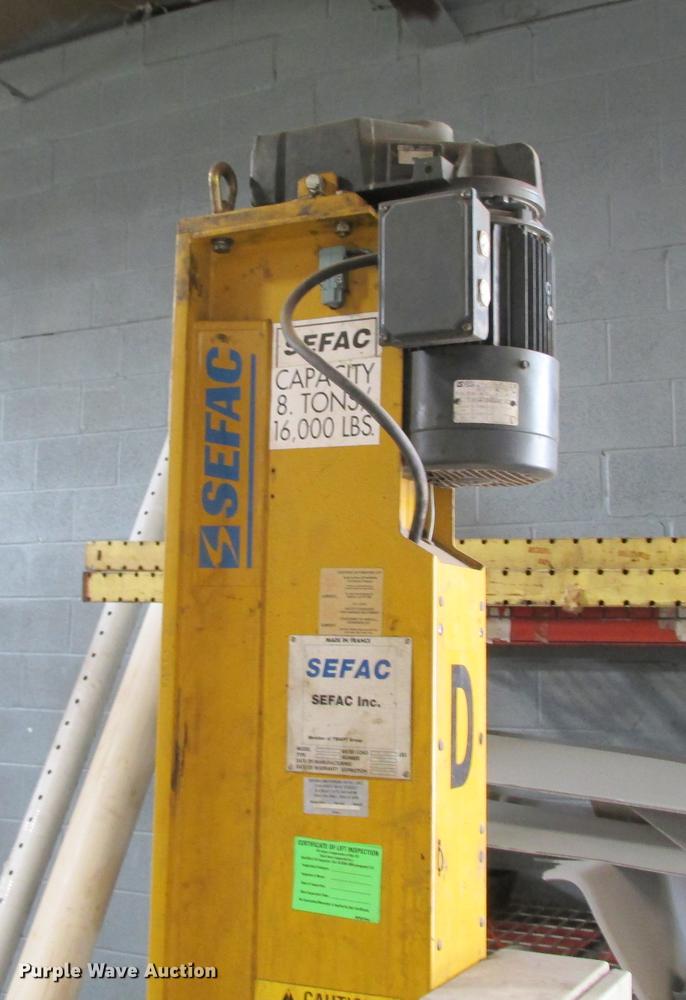 image for item DX9449 2002 Sefac 1200M65 auto column lift