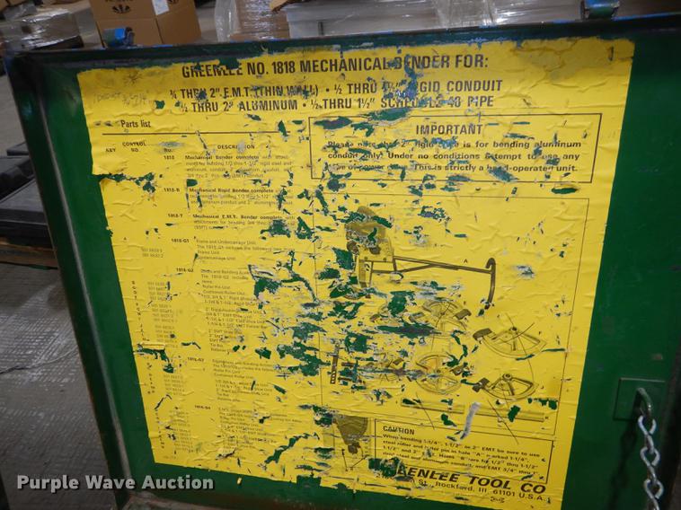 image for item EM9615 (2) sets Greenlee mechanical benders