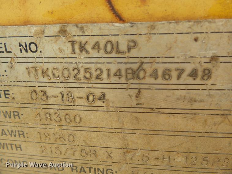 image for item DB7057 2004 Trail King TK40LP equipment trailer