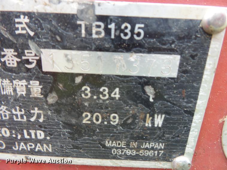 image for item DB7059 2006 Takeuchi TB135 mini excavator