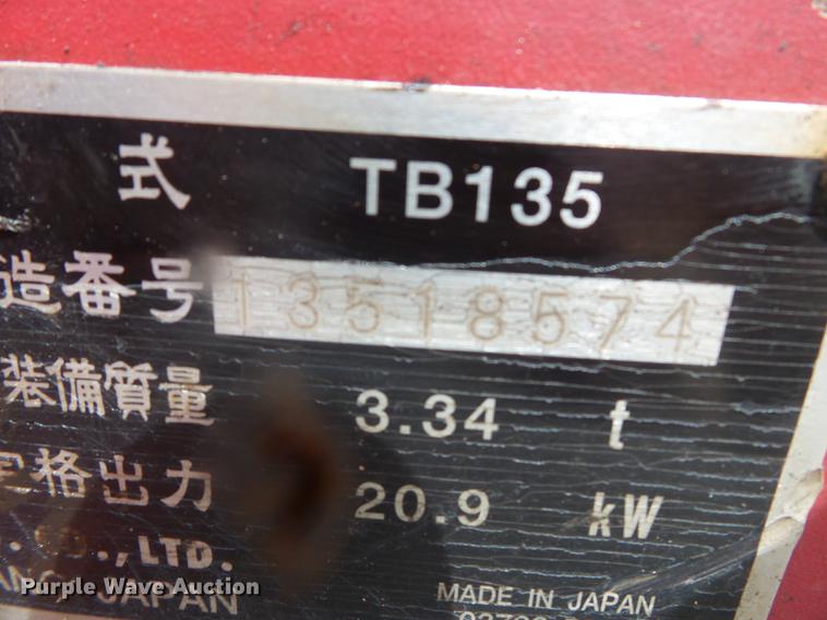 image for item DB7066 2007 Takeuchi TB135 mini excavator