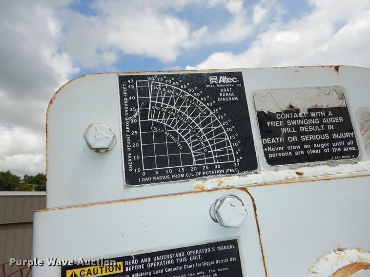 image for item DB8309 1999 Ford F800 digger derrick truck