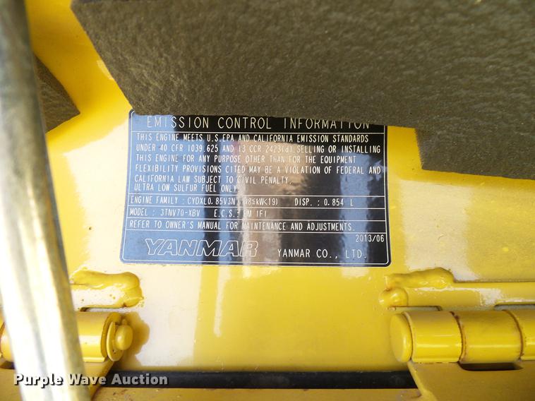 image for item DD8366 2013 Yanmar VI017 mini excavator