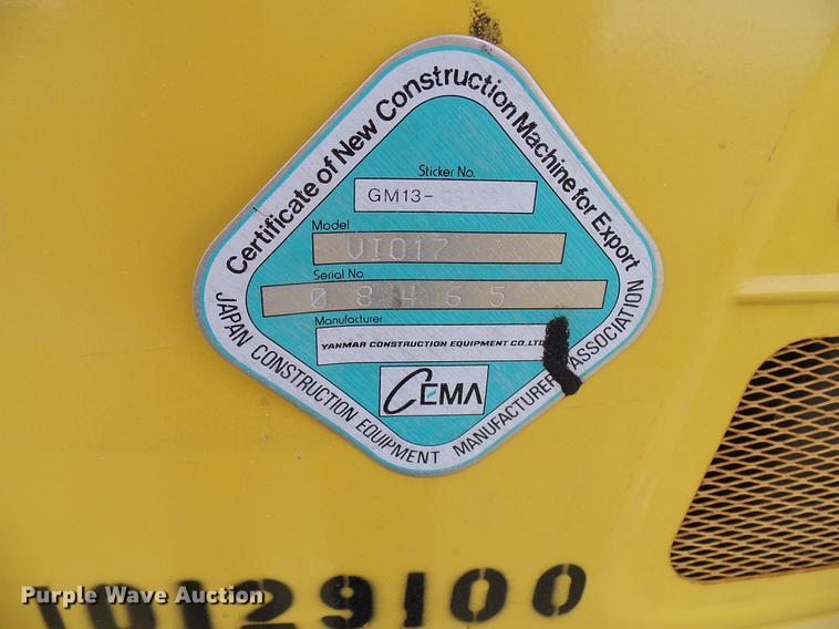 image for item DD8366 2013 Yanmar VI017 mini excavator