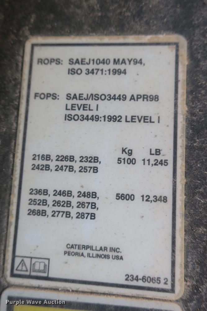 image for item DE3789 2005 Caterpillar 287B skid steer