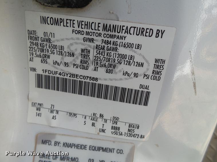 image for item FB9502 2011 Ford F450 Super Duty service truck