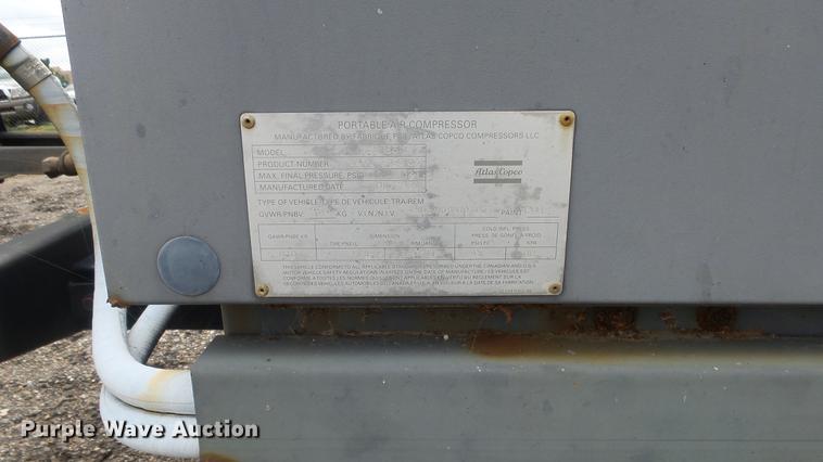 image for item DC1259 2007 Atlas Copco XAS185JD7 compressor