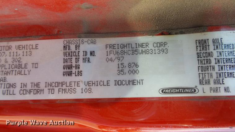 image for item DC1275 1998 Freightliner FL106 Business Class Mobile Air One emergency response truck