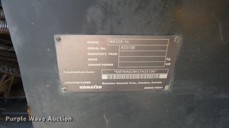image for item DC1284 2007 Komatsu WA320-5L wheel loader