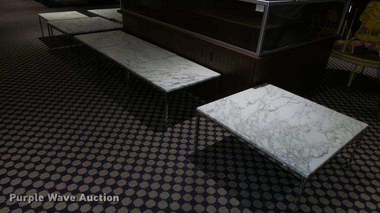 image for item EF9085 (9) marble top coffee and end tables