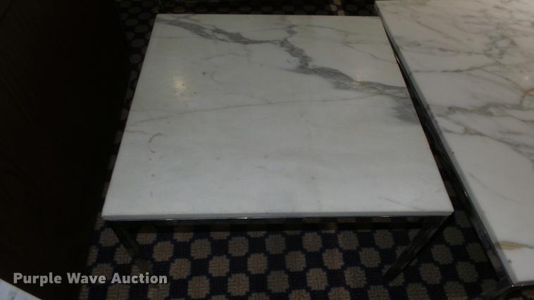 image for item EF9085 (9) marble top coffee and end tables