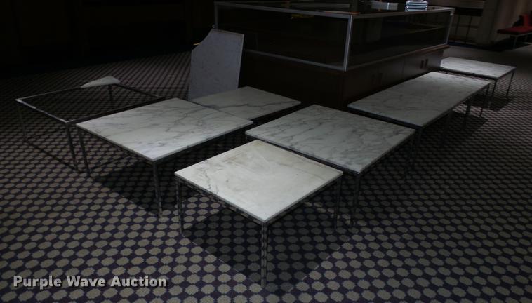 image for item EF9085 (9) marble top coffee and end tables