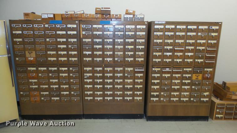 image for item EF9142 (4) wood card file cabinets