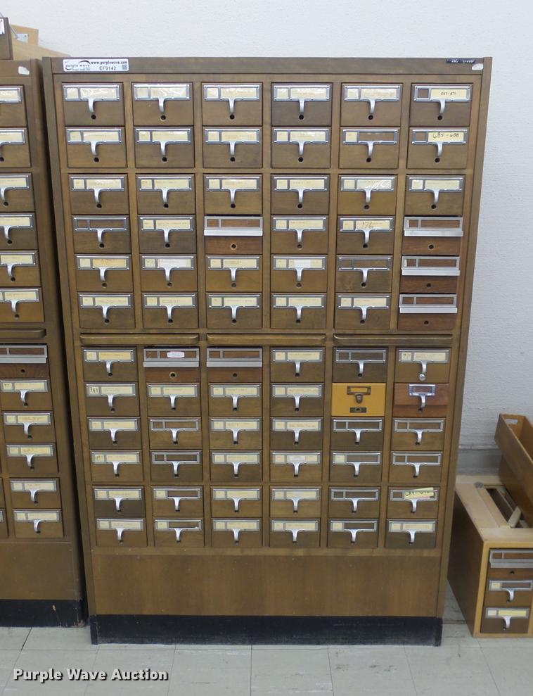 image for item EF9142 (4) wood card file cabinets