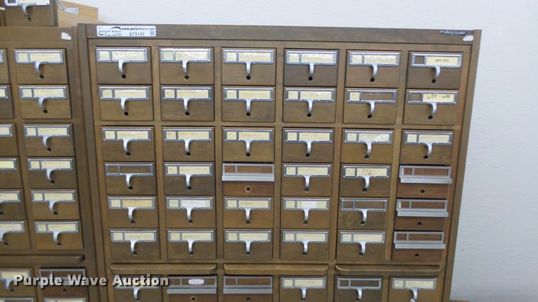 image for item EF9142 (4) wood card file cabinets