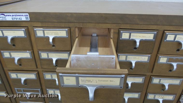 image for item EF9142 (4) wood card file cabinets