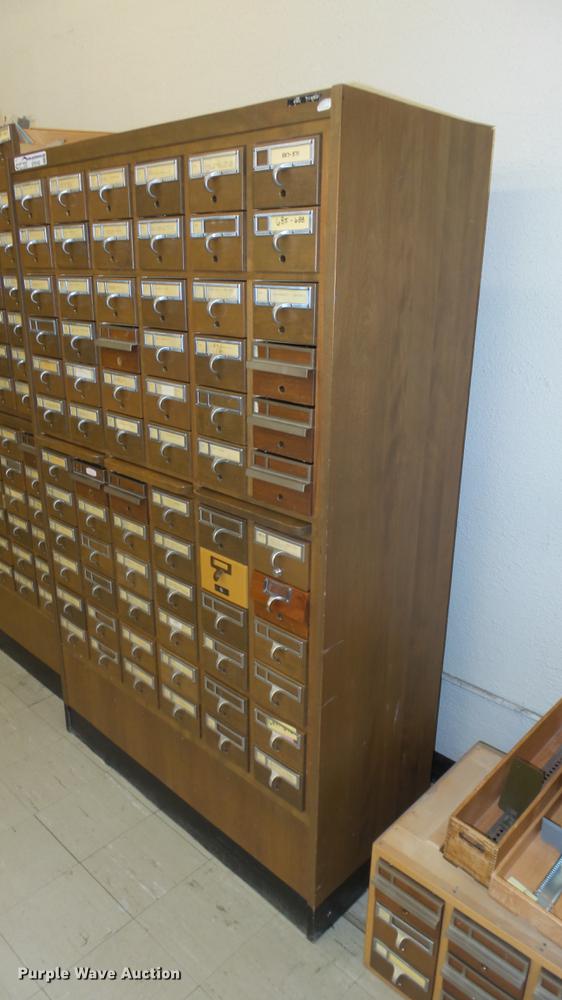 image for item EF9142 (4) wood card file cabinets