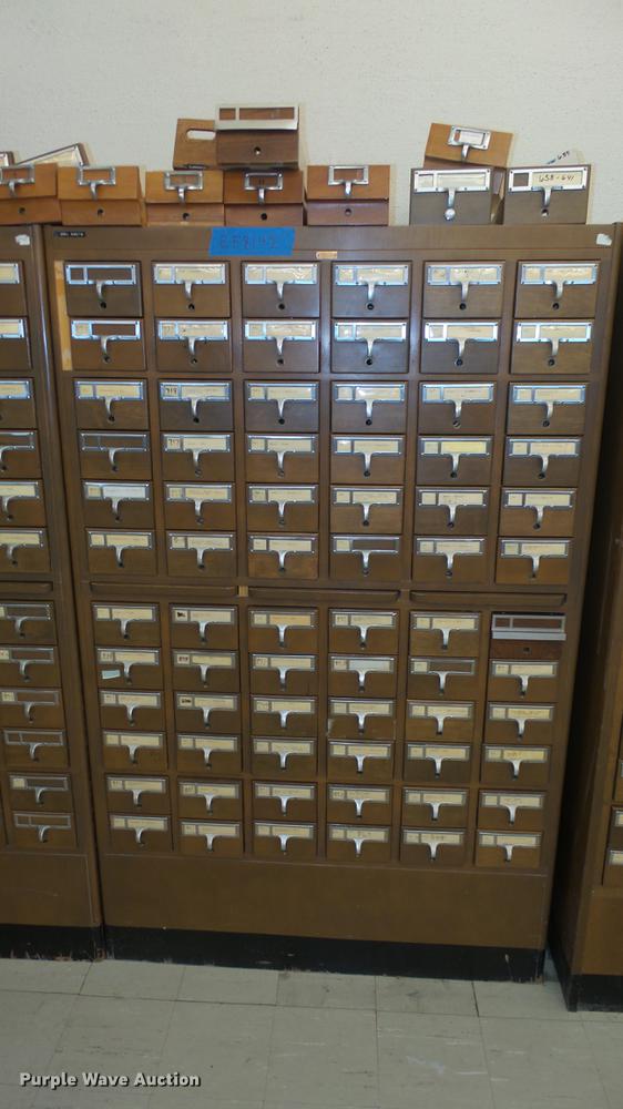 image for item EF9142 (4) wood card file cabinets