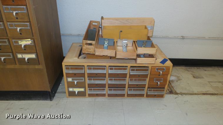 image for item EF9142 (4) wood card file cabinets