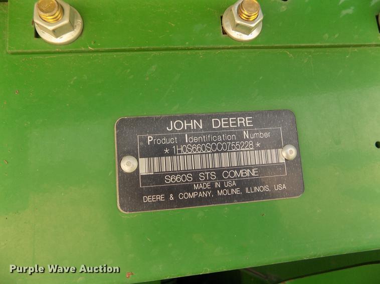 image for item DB9184 2013 John Deere S660 STS combine