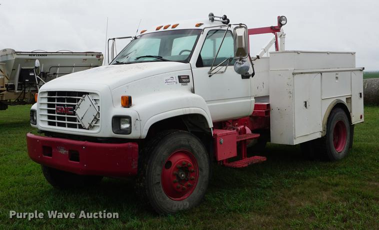 image for item DD7910 1998 GMC C7500 service truck with crane