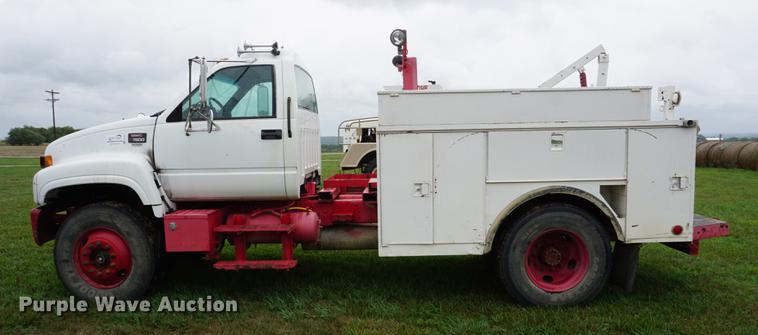 image for item DD7910 1998 GMC C7500 service truck with crane