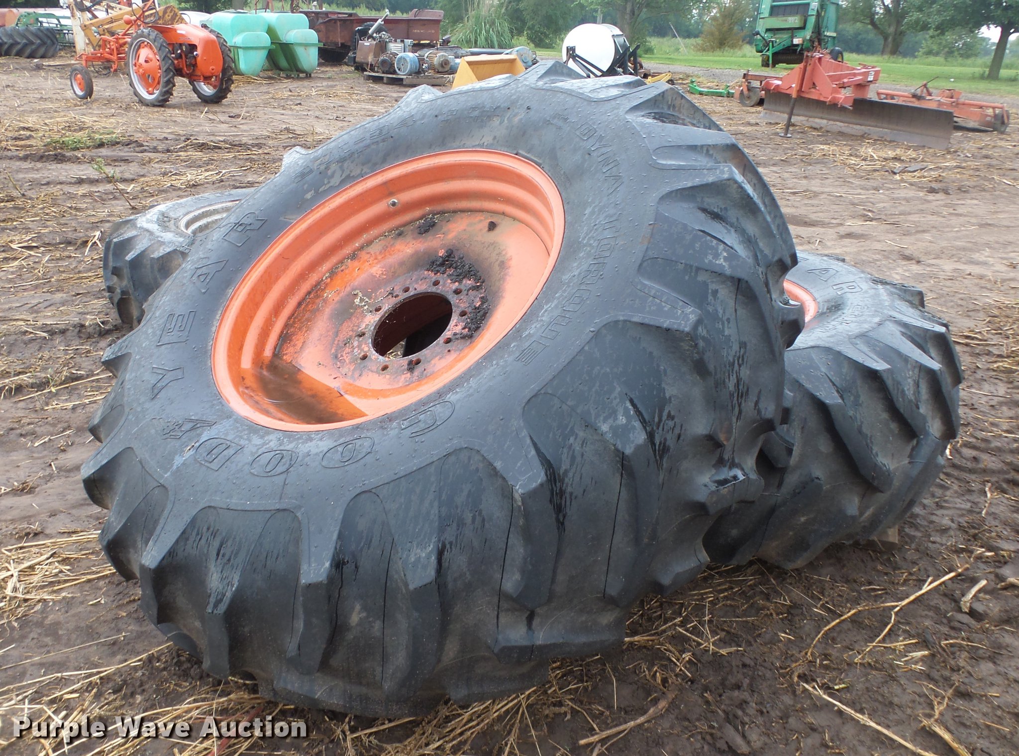 (2) Goodyear 23.134 tires and wheels in Mount Hope, KS Item ES9367 sold Purple Wave